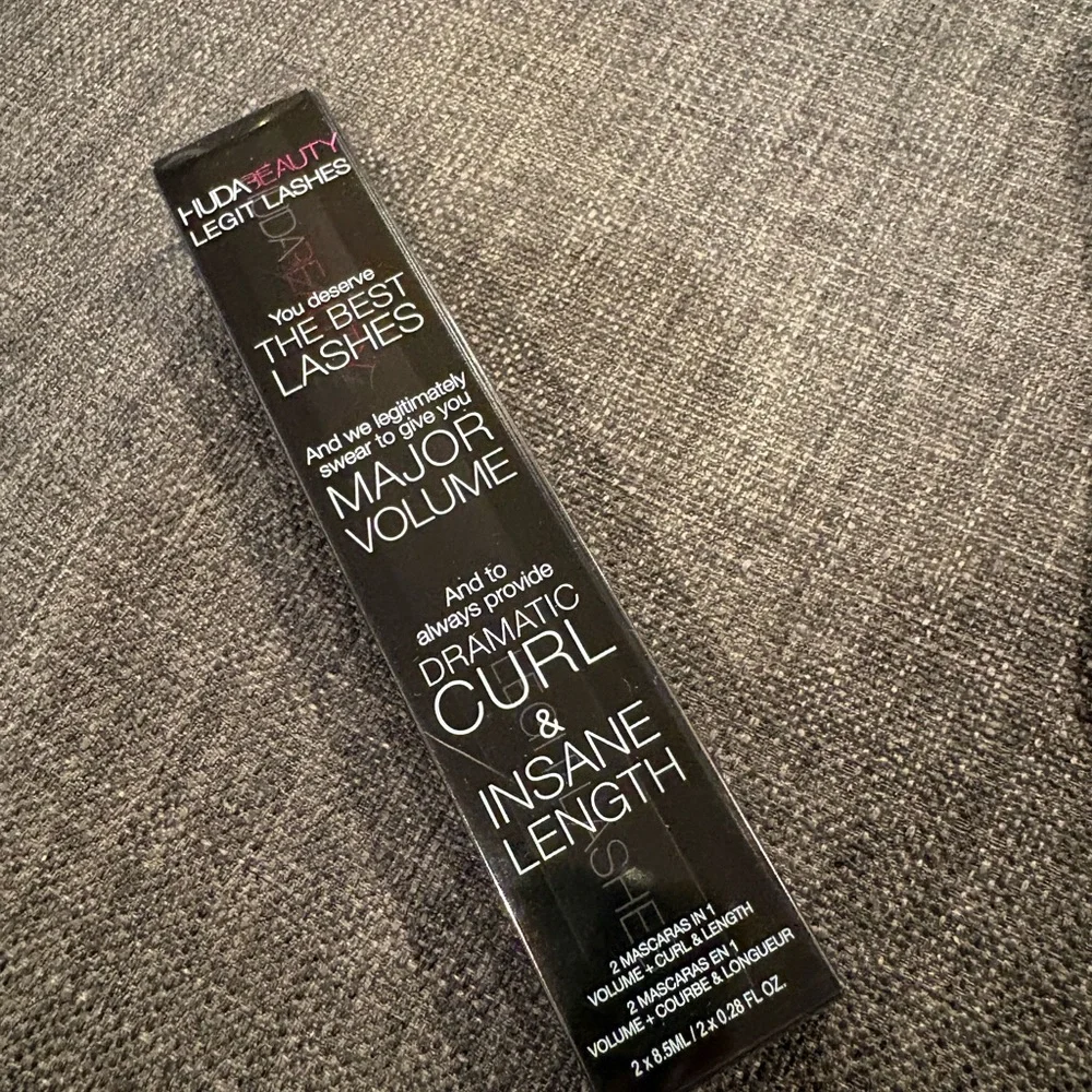 Huda Beauty Legit Lashes Double-Ended Volumizing and Lengthening Mascara NWT